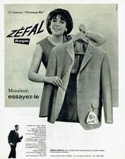 Publicité Advertising 420  1963   costume homme Zéfal Tergal   printemps été