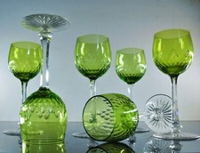 ANCIENNES GRAND 6 VERRES A VIN CRISTAL COULEUR MODELE RICHELIEU BACCARAT ARTDECO