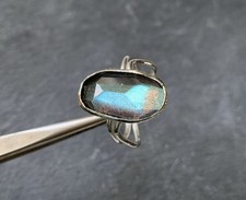 Bague en argent 925, 1 labradorite, taille 49