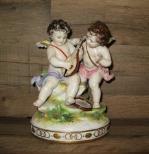 3295*  figurine groupe porcelaine angelot thuringe allemagne