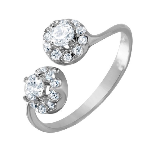 Bague ouverte halo argent - ouverte,