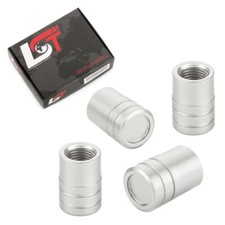 4x Aluminium Cylindre Cache-soupape Joint Bouchon De Valve De Pneu en argent