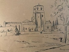 Très Beau Dessin Encre Lavis