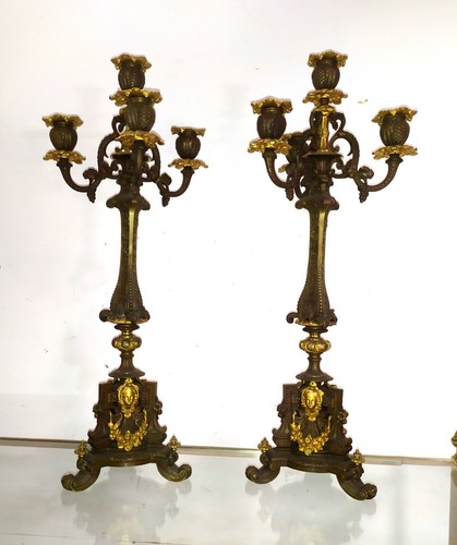 Paire candelabre bronze - paire, de