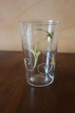 ancien verre en cristal gravé SOUVENIR DE FETE et initiale B peinte