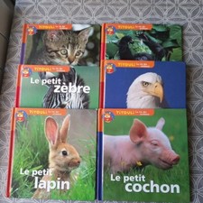 Lot de 6 Titouli Livres Animaux Cochon Gorille Aigle Chat Zebre Lapin enfants