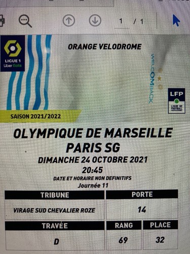Place match psg virage - om,