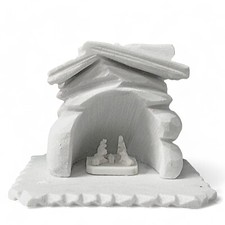Crèche En Marbre Blanc De
