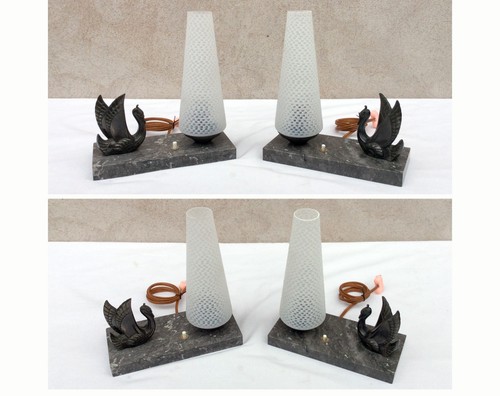 Lampe chevet cygne marbre - cygne,