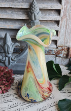 ANCIEN  VASE EN VERRE CRISTALLERIE PIERRE DE LUNE DEGRADE DE COULEURS