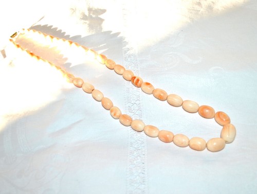 Collier ancien corail rose - collier,
