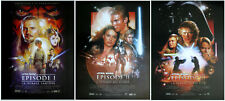 STAR WARS EPISODE 1 2 3 LOT 3 Affiches Cinéma ROULEE 53x40 cm Movie Poster LUCAS