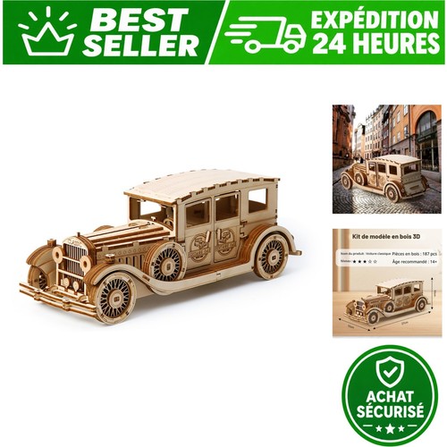 Kit puzzle bois voiture - puzzle, 3d