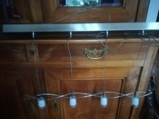 Suspension plafonnier luminaire lustre design industriel métal inox