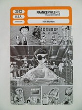 CARTE FICHE CINEMA 2012 FRANKENWEENIE Tim Burton Charlie Tahan Winona Ryder 