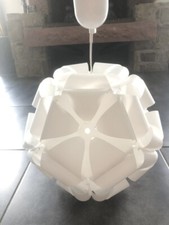 Lustre suspensions plastique blanc type boule nid d'abeille - Plafonnier moderne