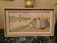 Fac Similié Représentant Une Scène Villageoise Avec Des Costumes Régionaux 