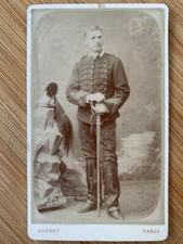 Photo Carte de Visite CDV Portrait Militaire 1880 Cognet Paris sabre
