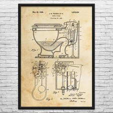 Toilet patent wall art - wall,