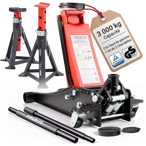 Arebos cric hydraulique kit - arebos, 3t