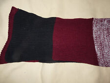 Echarpe hiver tricot rayée multicolore noir gris blanc bordeaux femme MiM - TBE