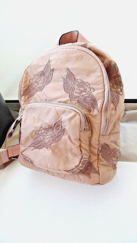 Sac dos beige rose poudré - dos,