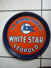 HERGE / ( TINTIN )     PLATEAU / LA BONNE   BIERE  WHITE STAR  LEOPOLD  ANNEE 40