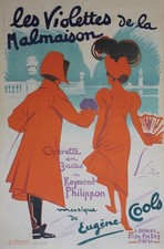 "LES VIOLETTES DE LA MALMAISON" Affiche originale entoilée Litho Georges DOLA 