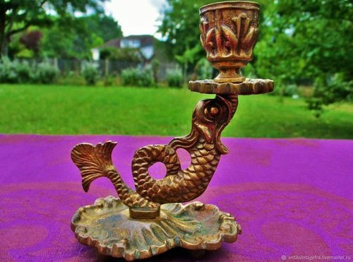 Antique small fish bronze - small,