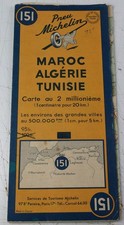 Carte Michelin Maroc Algérie Tunisie n°151 1951