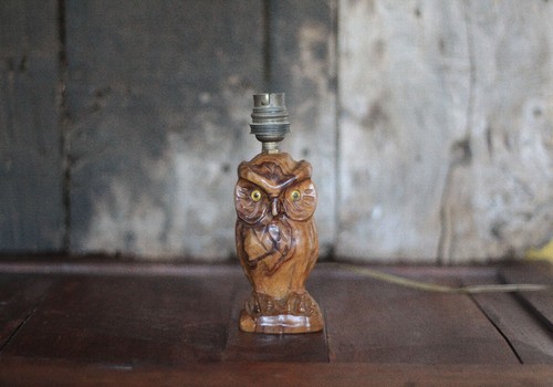 Lampe bois forme - , hibou