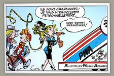 SPIROU & FANTASIO : PALOMBIAN WORLD AIRWAYS - TOILE IMPRIMÉE SUR CADRE BOIS
