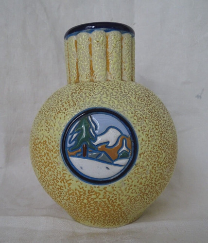 Vase boule émaux paysage - vase, ,