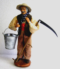 Grand Santon paysan 25 cm Signé "M.Di Landro"  ,Crèche ,Provence