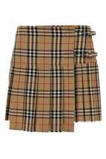 BURBERRY Beige Kilt Wool Skirt