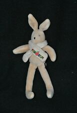 Peluche doudou lapin MOULIN ROTY Pom d'Api beige visage brodé 15/19 cm TTBE