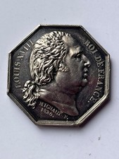 jeton argent notaires PARIS LOUIS XVIII rarissime poincon MAIN