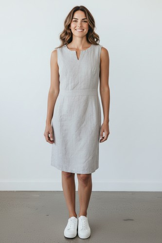 Robe longue femme grise coton - robe,