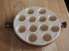Poêlon  pour escargots LA BOURGUIGNONNE , 12 trous . TBE