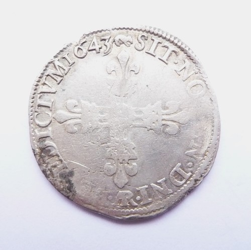 Louis xiii écu 1643 arras - 1/4,