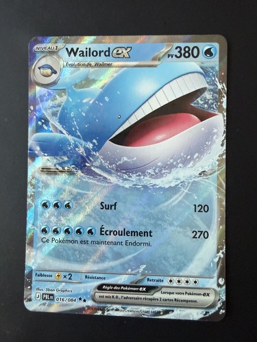 Carte pokemon wailord 016 - wailord, 016/084