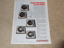 Garrard Platine Ad, Zero 100c, Aero 92, 82,70, 62, Article, Infocus, 1 Pg , 1974