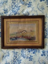 Yvon MASSE (1892-1957) peinture ancienneMaison et couples basque Aquarelle...