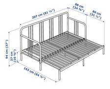 lit banquette convertible avec deux matelas 80 cm x 200 cm 