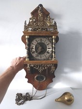 Vintage Warmink Wuba Horloge Murale Wall Clock Antique Poids Laiton Pendule