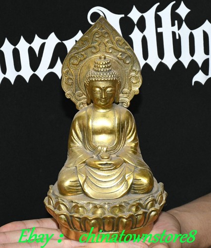 Old tibet bronze lotus - 6.6'',