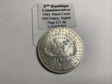 commémorative 5 République 100 Francs Argent Marie Curie 1984