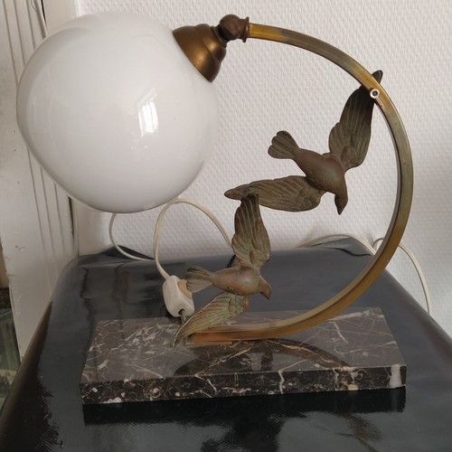 Lampe art déco oiseaux - lampe,