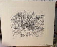Albert MARQUET : Charente, La Seugne à Pons, Lithographie originale signée