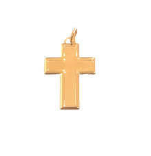 Pendentif croix plaque - plaque, or